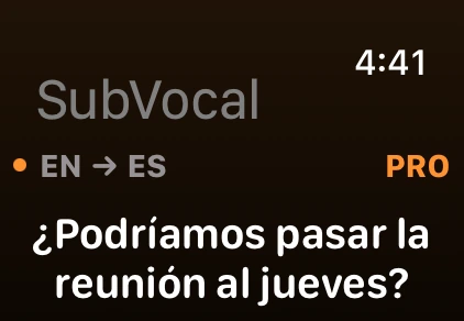 A ready message on Apple Watch.