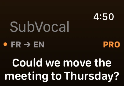 Un message prêt sur l’Apple Watch.