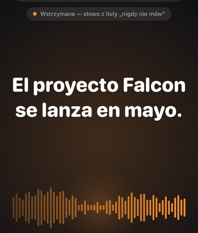 Na liście „nigdy nie mów”: Falcon